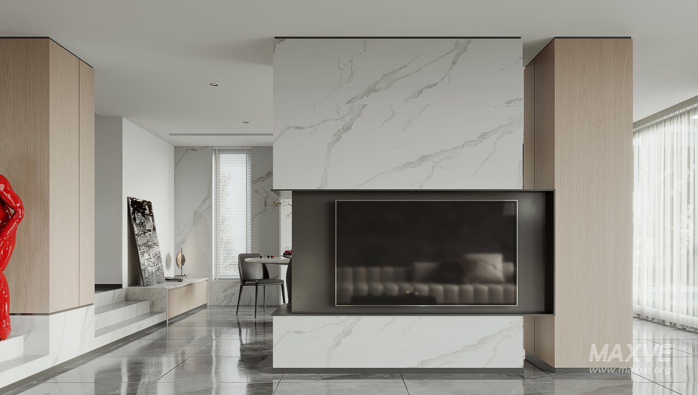 Modern living room and dining room interior scene - Image 3