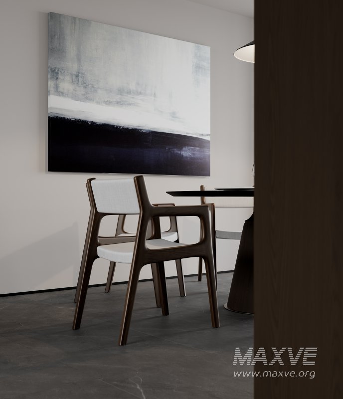 Modern living room and dining room interior scene - Image 2