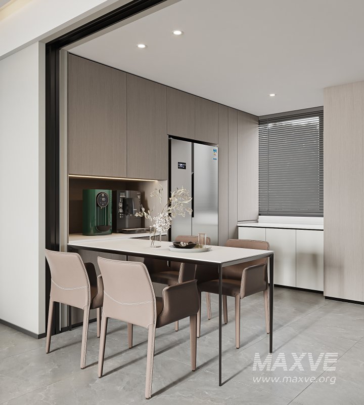 Modern living room and dining room interior scene - Image 13