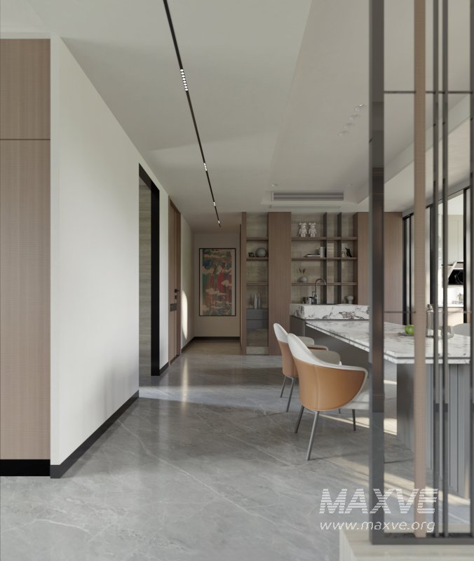 Modern living room and dining room interior scene - Image 7