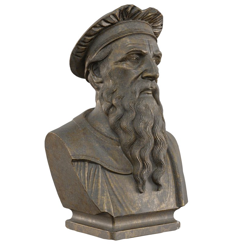 Antique Leonardo_da_Vinci Statue - Image 4