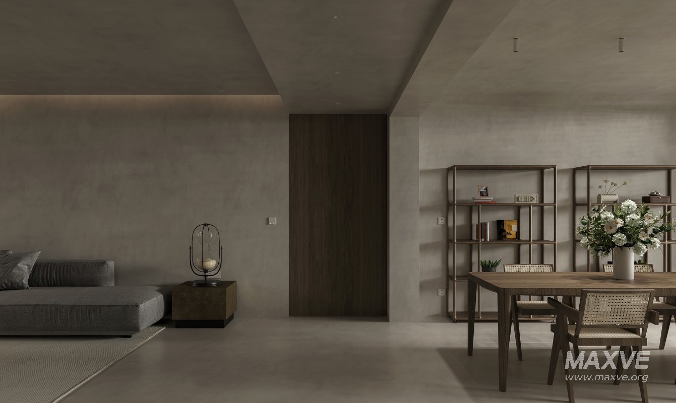 Modern living room and dining room interior scene - Image 1