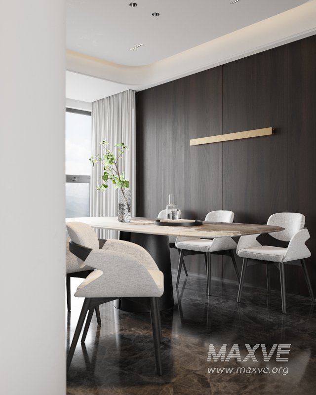 Modern living room and dining room interior scene - Image 3