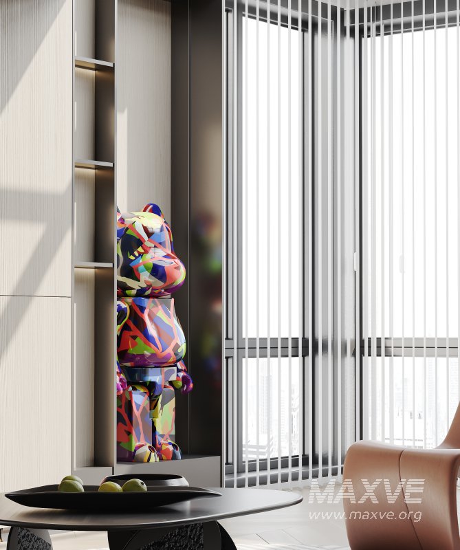 Modern living room and dining room interior scene - Image 2