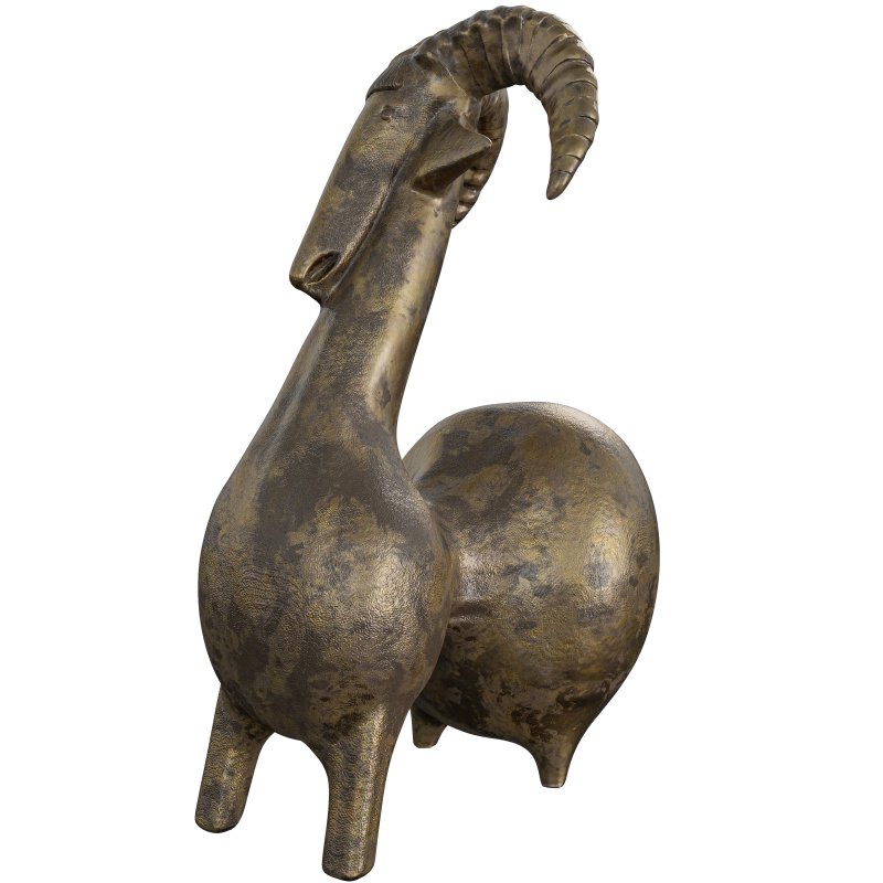 Antique Stylized goat Statue - Image 2