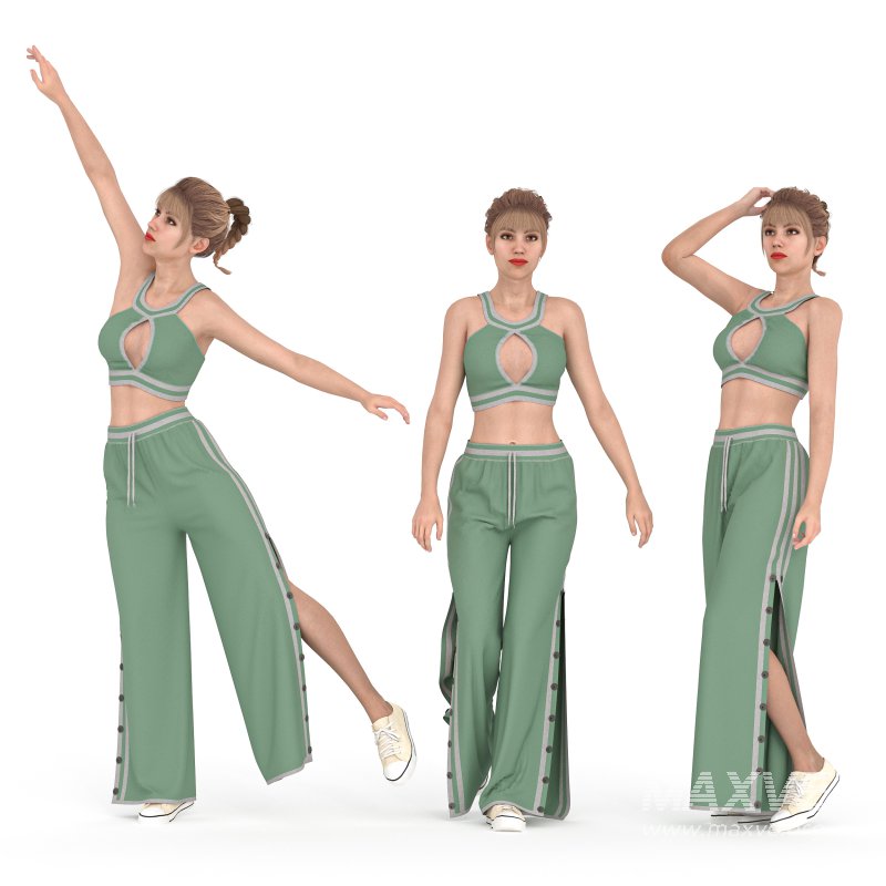 Woman in Sport wear 03 poses - Image 2