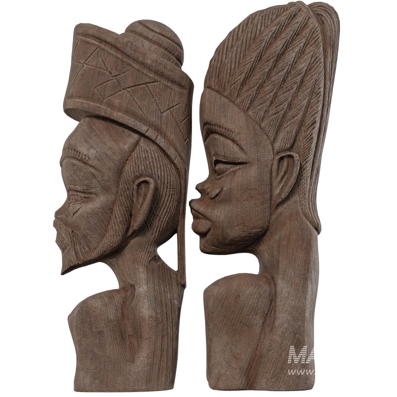 Wooden African Couple Statue 02 - Image 4