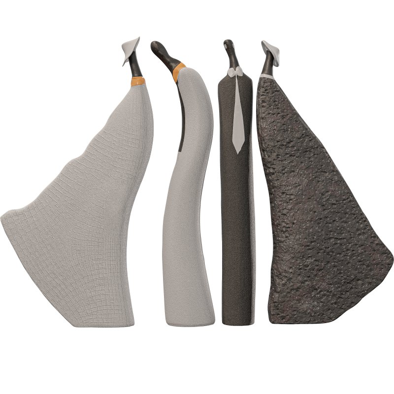 Narrow Whimsical Couple Sculpture Set - Image 2