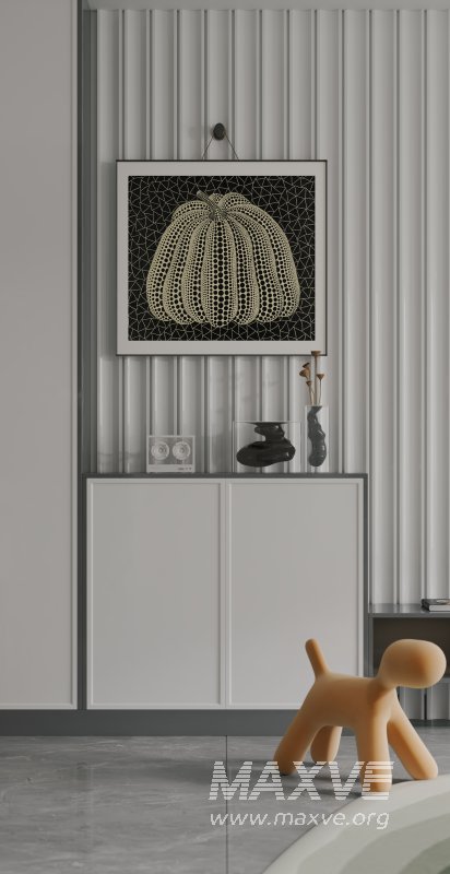 Modern living room and dining room bedroom interior scene - Image 2