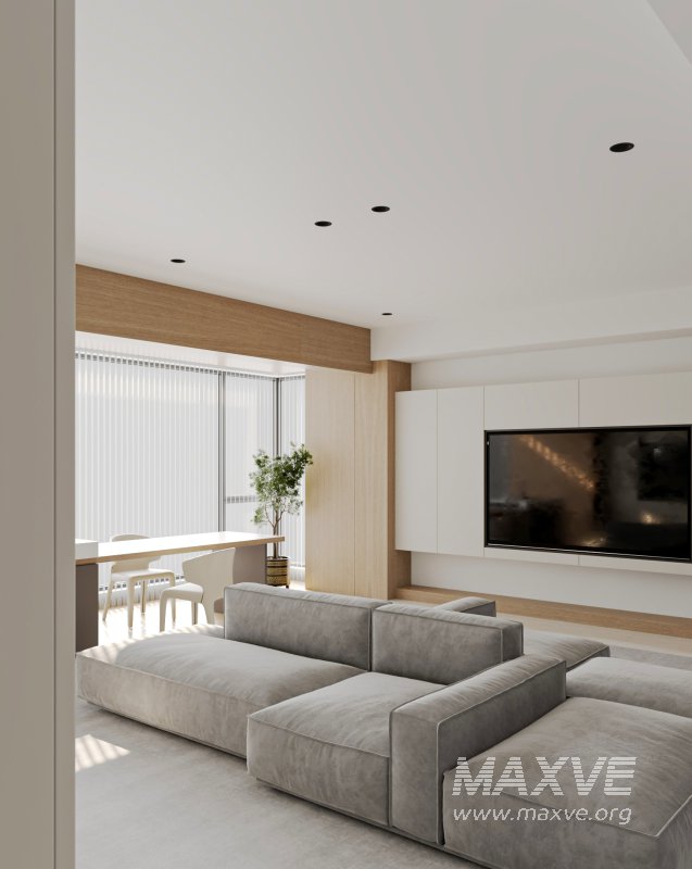 Modern living room and dining room interior scene - Image 2