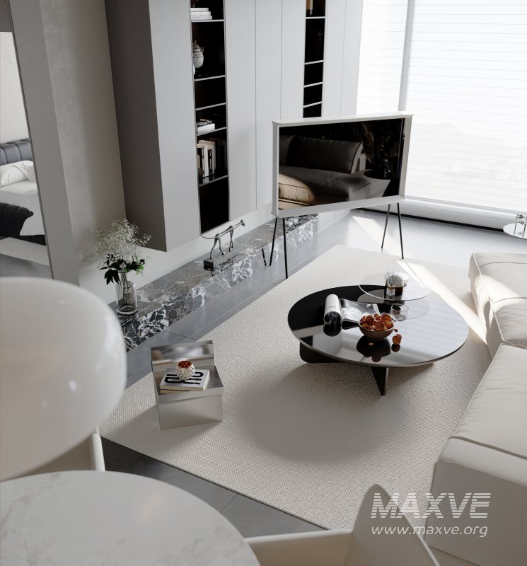 Modern living room and dining room interior scene - Image 4