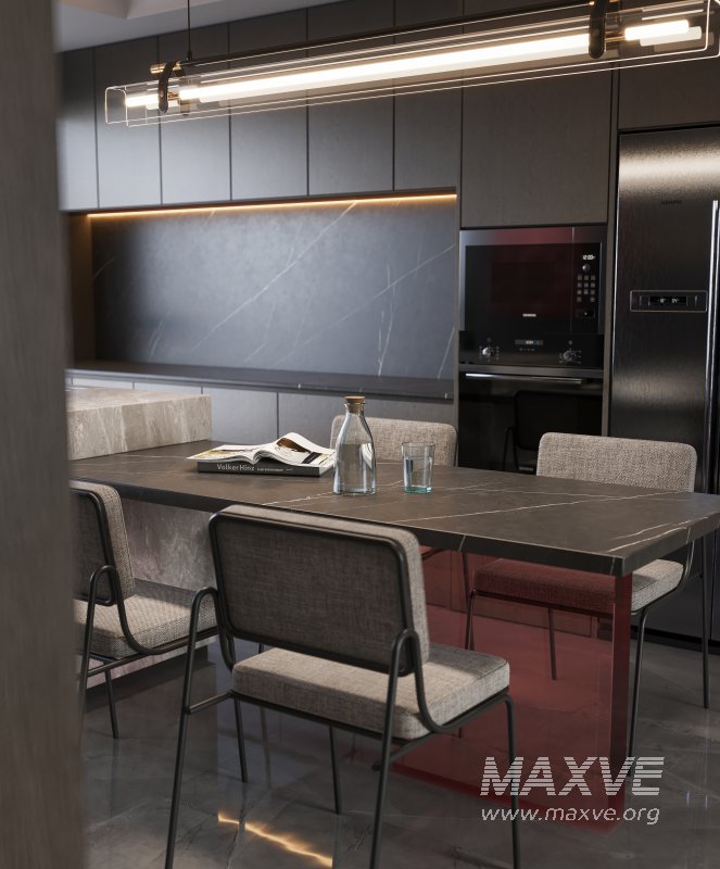 Modern living room and dining room interior scene - Image 11