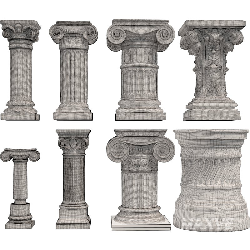 08 Classical Architectural Columns Collection -Doric Ionic-Corinthian Orders - Image 5