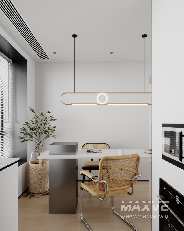 Modern living room and dining room interior scene - Image 1