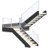 Modern Stone Stair with Framed Glass Railing - Thumbnail 4