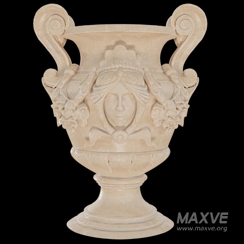 Decorative Stone Urn with Classical Motifs - Image 2