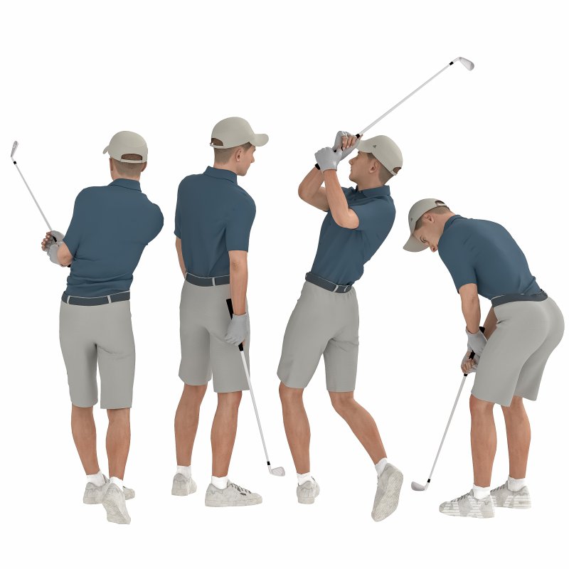 Golf Player Man 04 Poses - Image 4