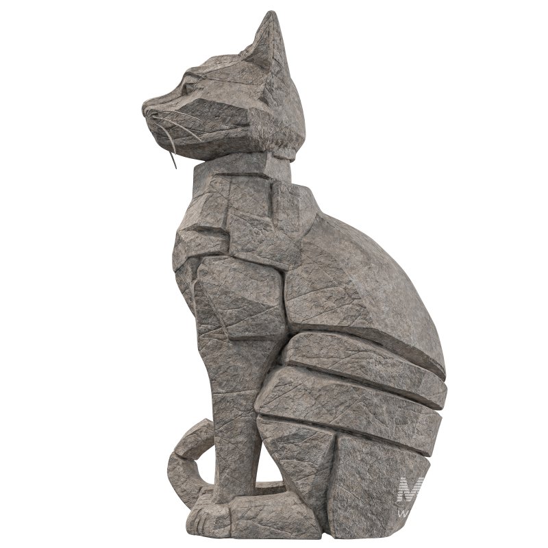 Rocky Cat Statue - Image 3