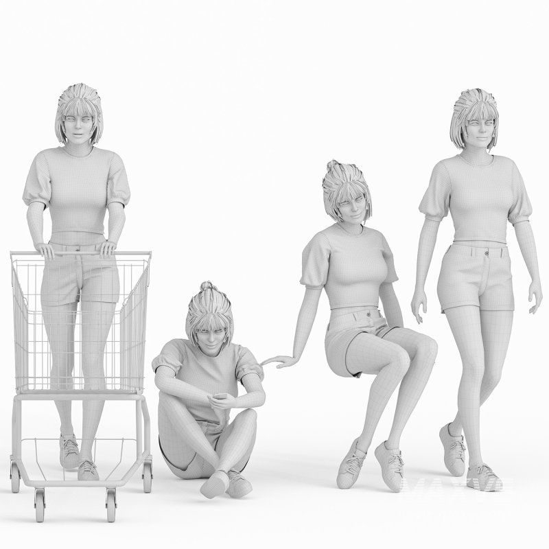 Casual Woman at Shopping 04 Poses - Image 1