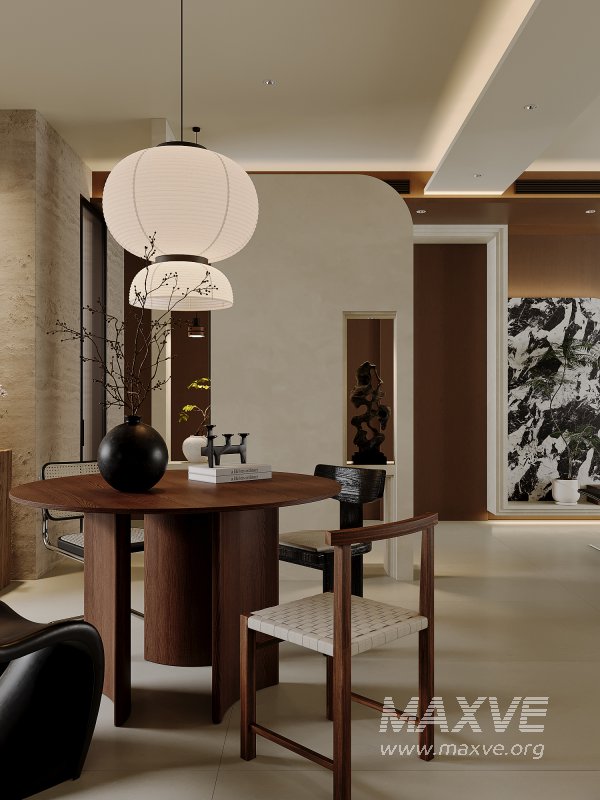 Modern living room and dining room interior scene - Image 3