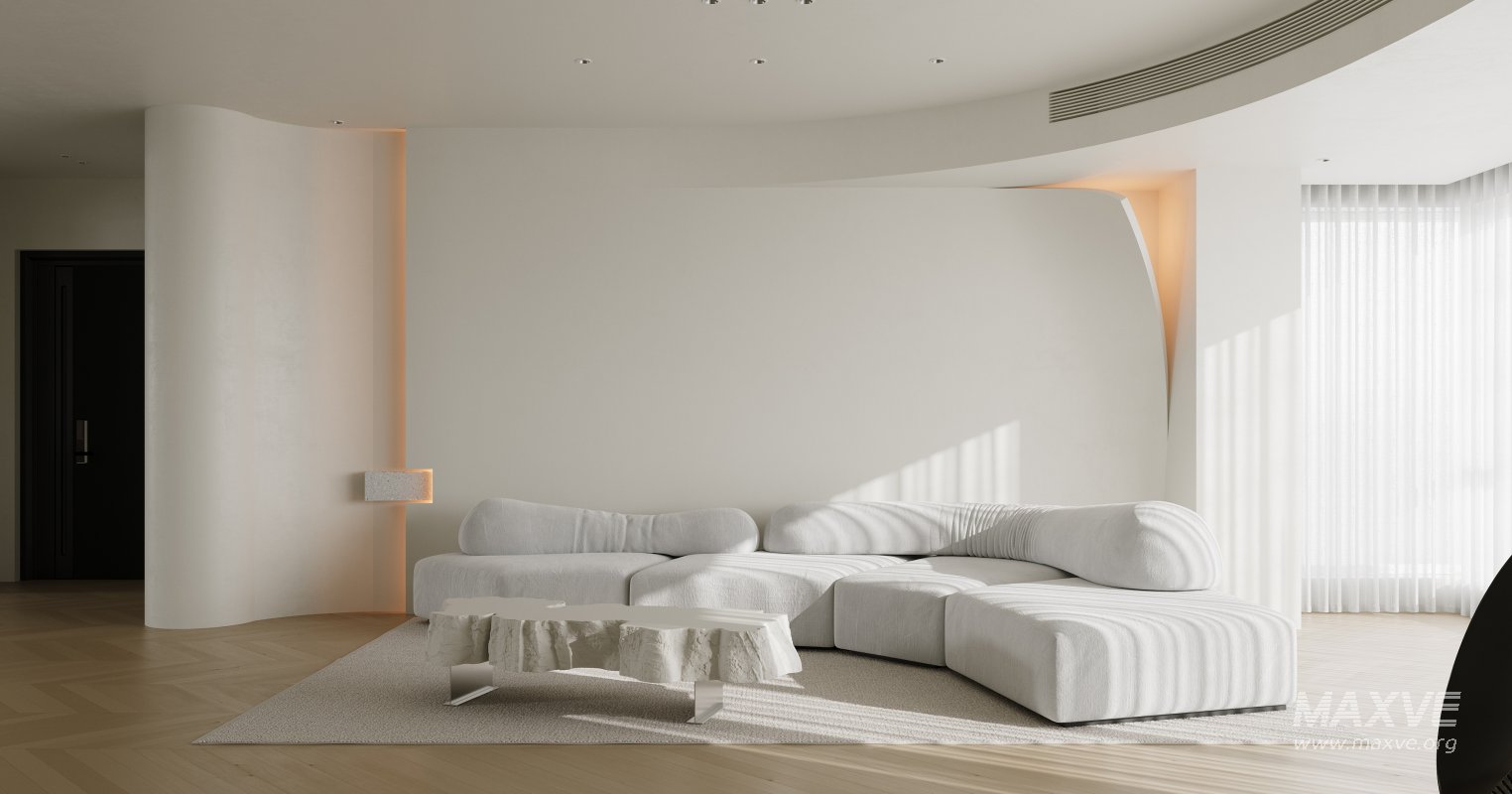 Modern living room and dining room interior scene - Image 4