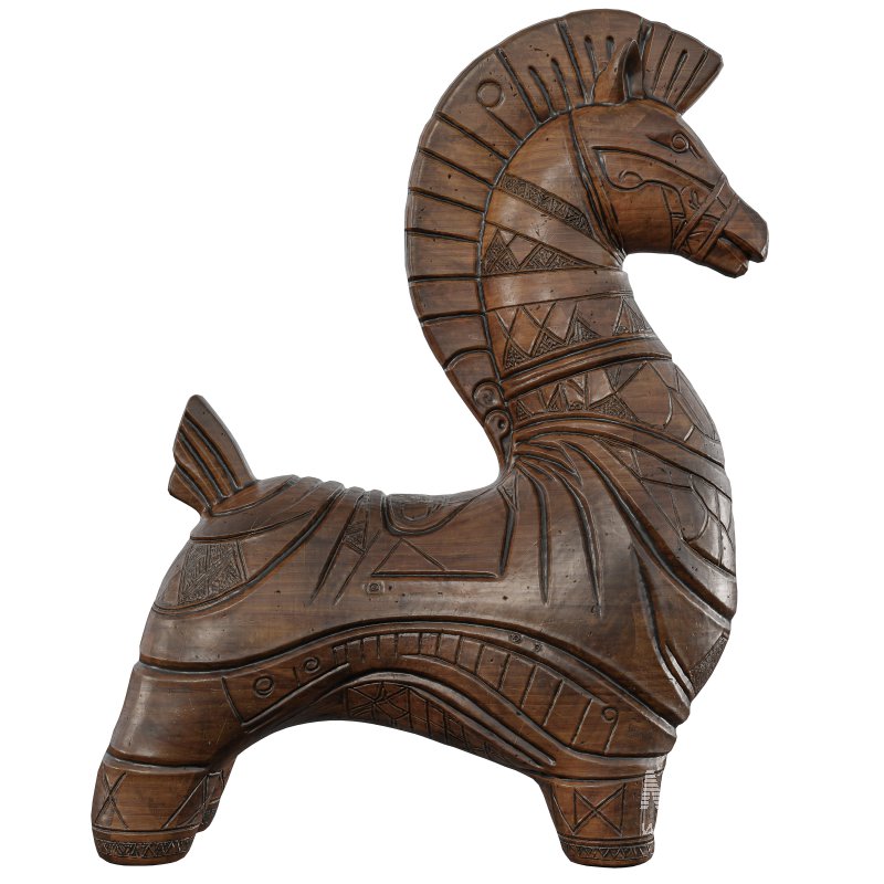 Wooden Stylized Horse Statue - Image 5