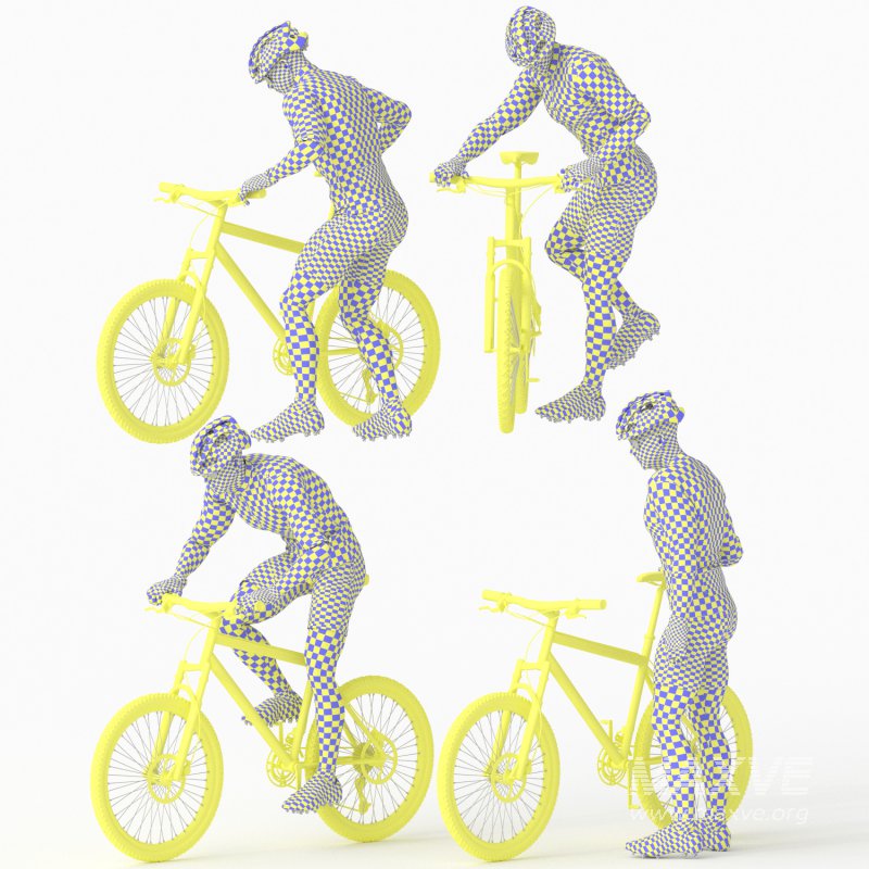 Cyclist Man in 04 Poses - Image 3