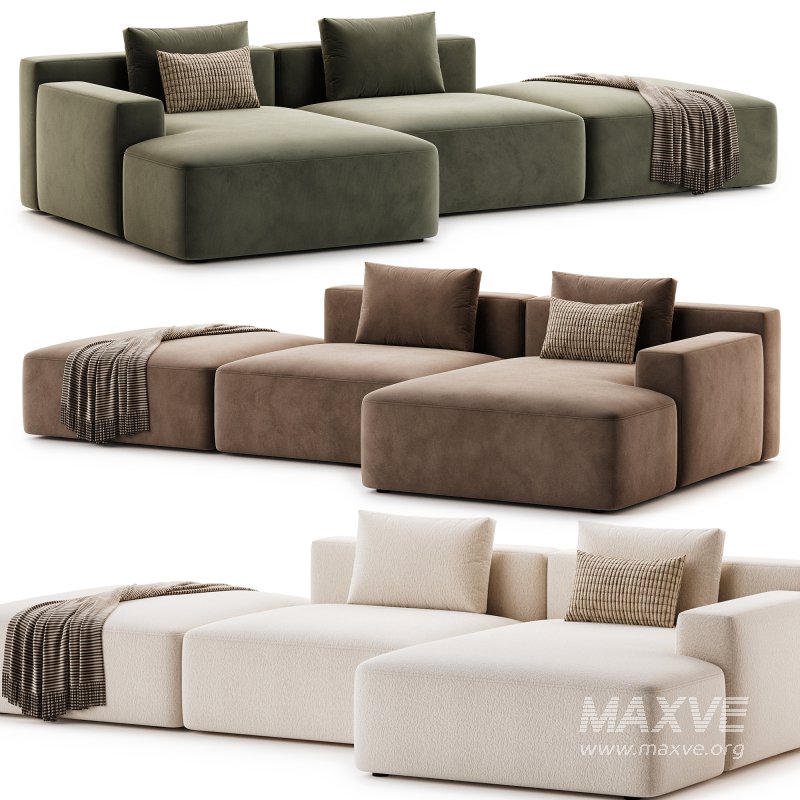 Marino Suedette Sectional Sofa - Image 3