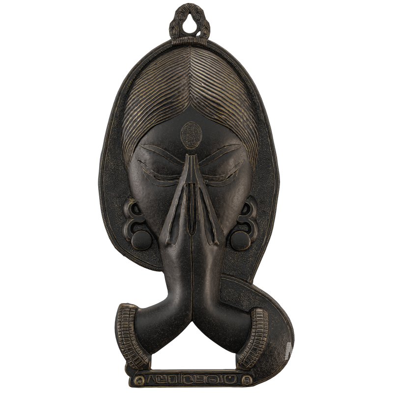 Indian Prayer Pose Welcome Wall Hanging - Image 3