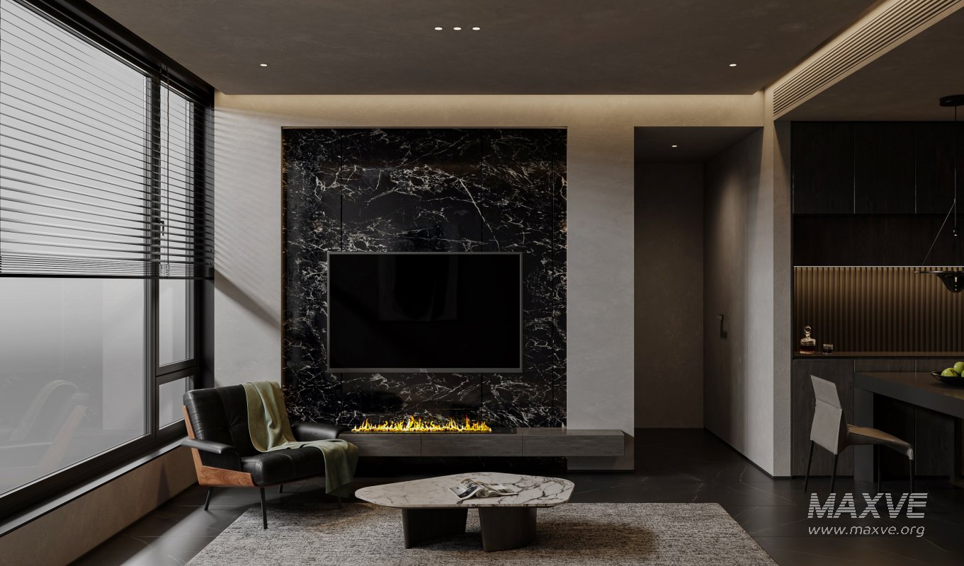 Modern living room and dining room interior scene - Image 4