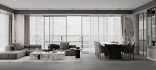 Modern living room and dining room interior scene - Thumbnail 1