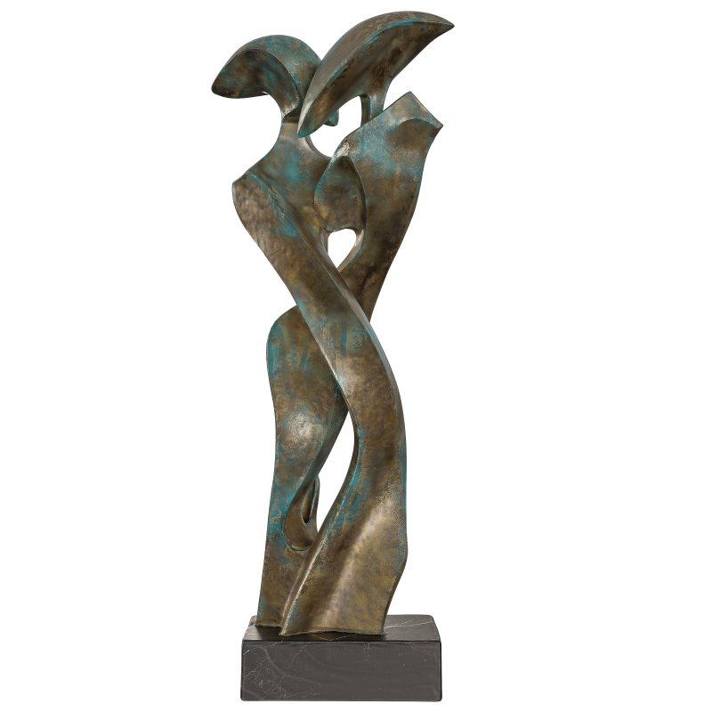 Antique modern abstract Embrace in Bronze - Image 3