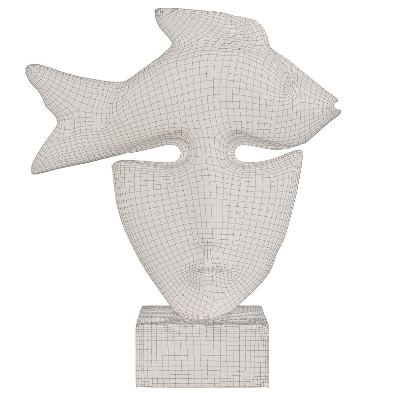 Surreal Fish Crown Face Sculpture - Image 2