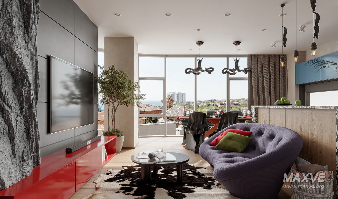 Luxurious living room and dining room - Image 1