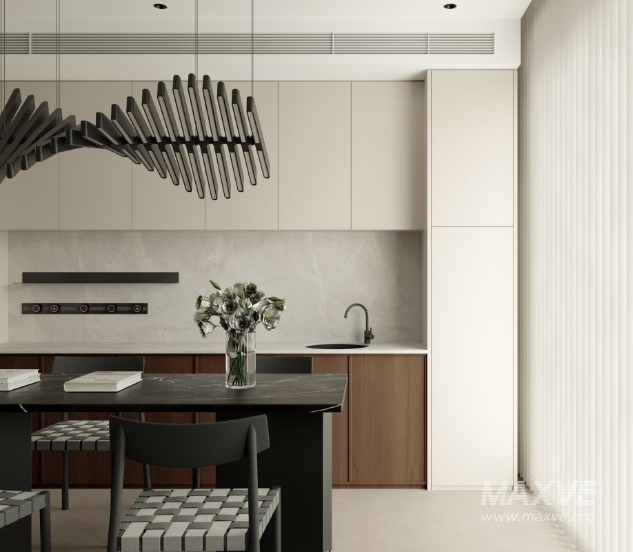 Modern living room and dining room interior scene - Image 6