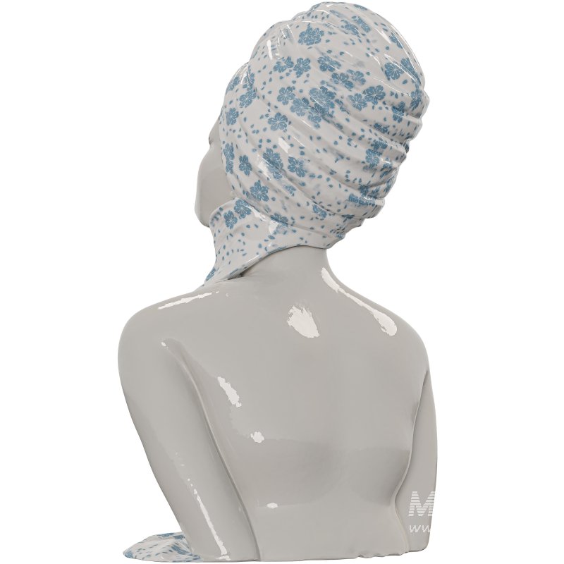 Porcelain Ceramic Floral Bust Sculpture - Image 2