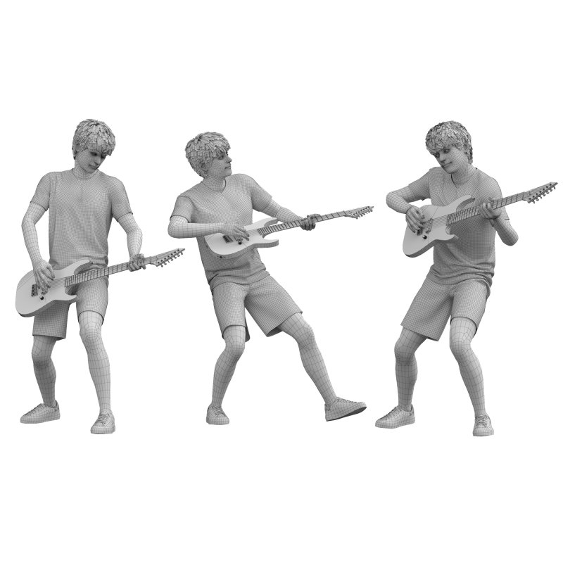 Boy Guitarist 03 Poses - Image 6