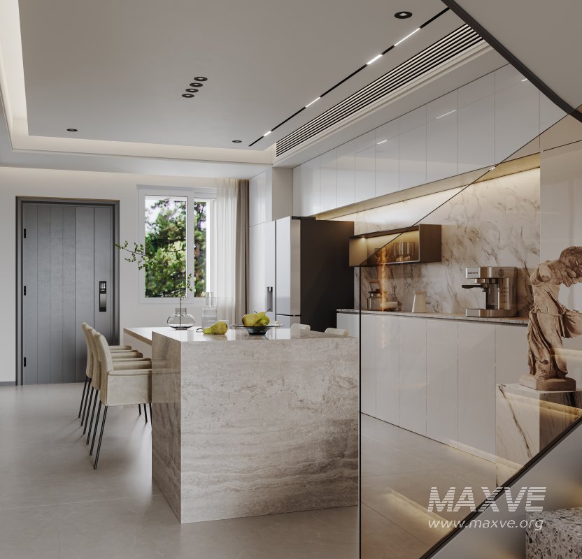 Modern living room and dining room interior scene - Image 3