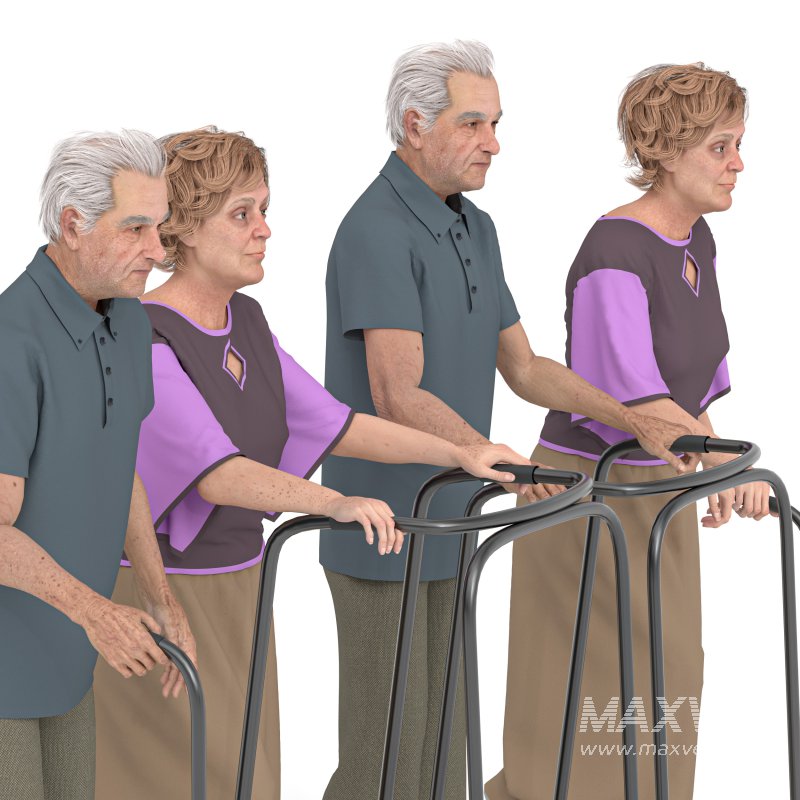 Old Man and Woman in 02 Poses - Image 5