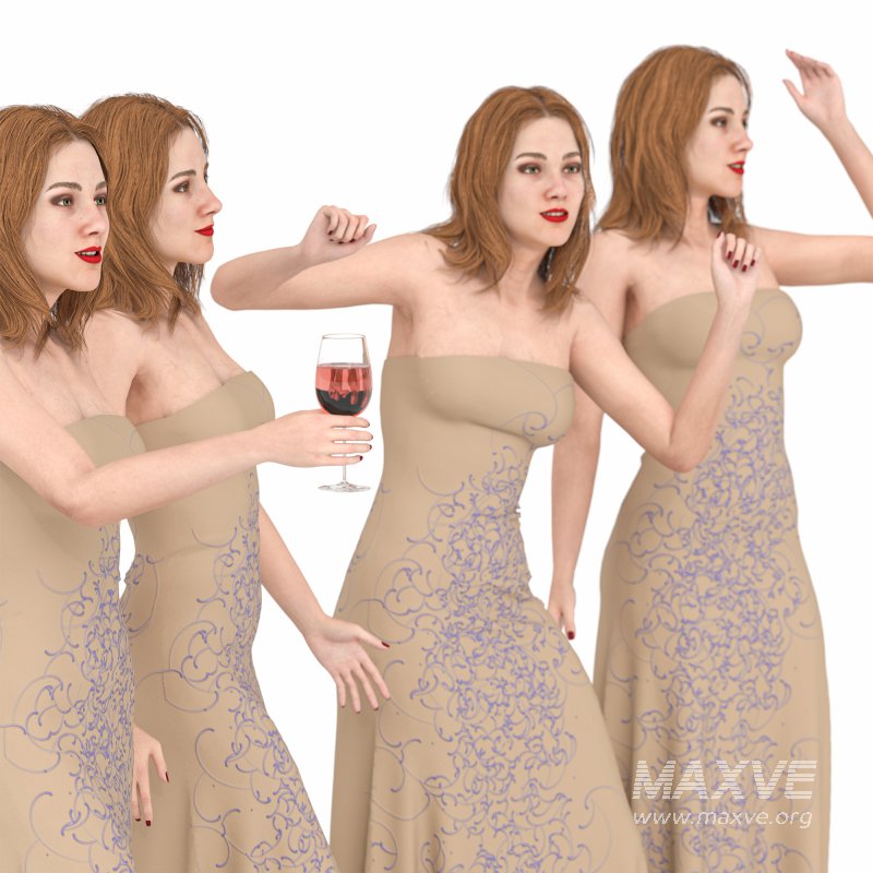 Party Woman in 04 Poses - Image 2