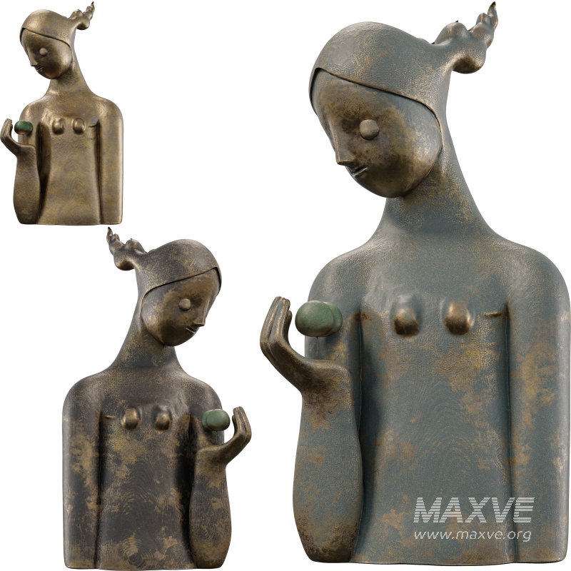 Antique Serene Offering Sculpture - Image 2