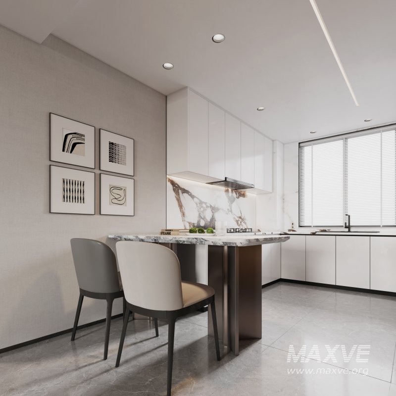 Modern living room and dining room interior scene - Image 7