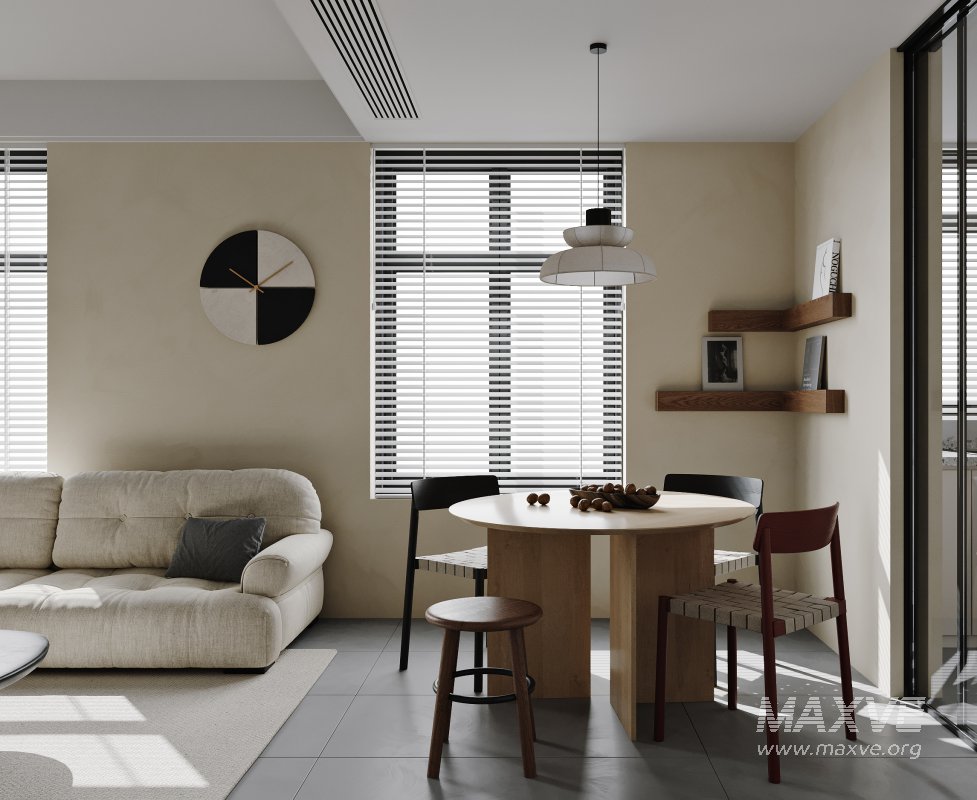 Modern living room and dining room interior scene - Image 3