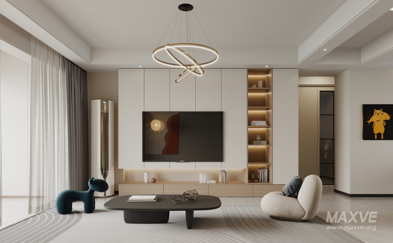 Modern living room and dining room interior scene - Image 3