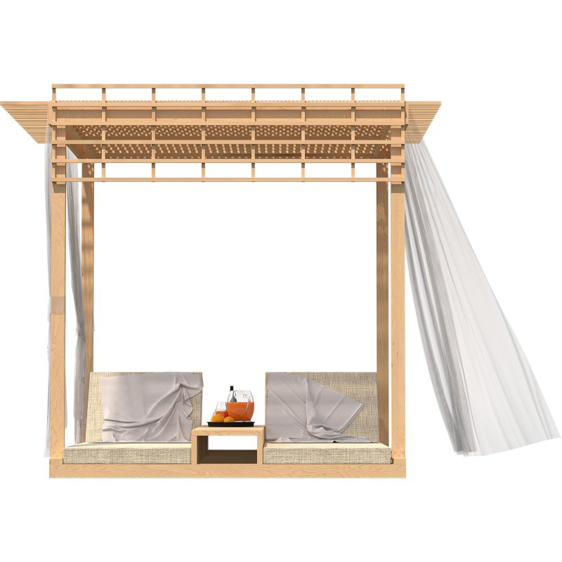 Relaxing Canopy – Modern Outdoor Lounge 3D Scene - Image 3