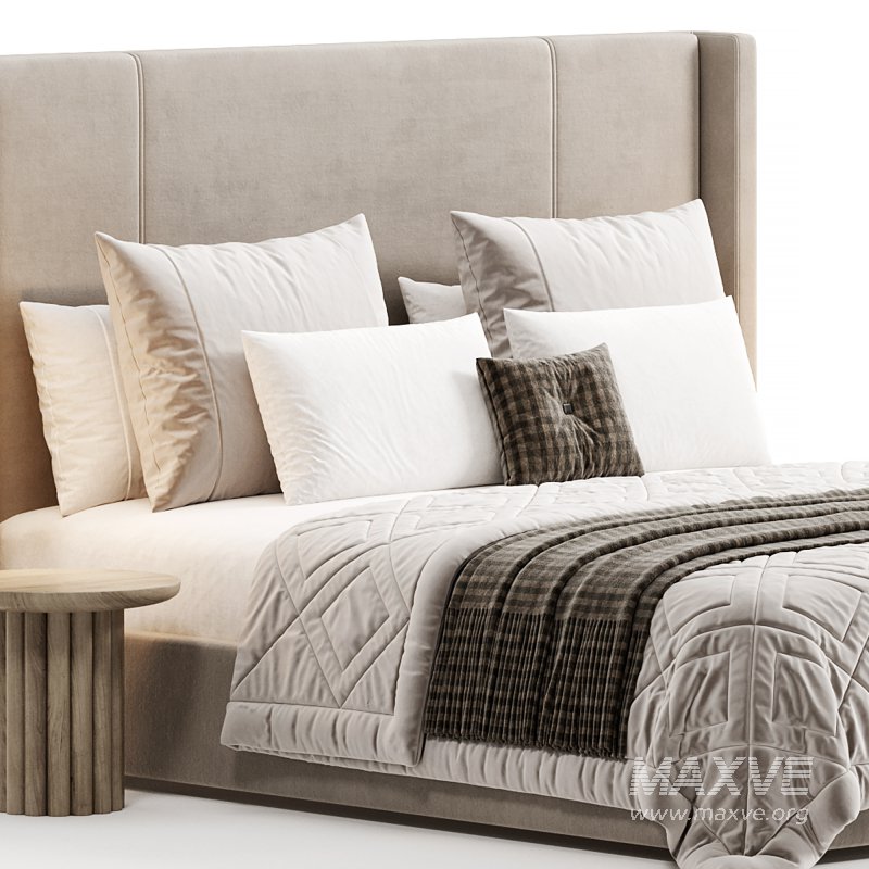 Bed With High Headboard Norman By Lavsit - Image 5