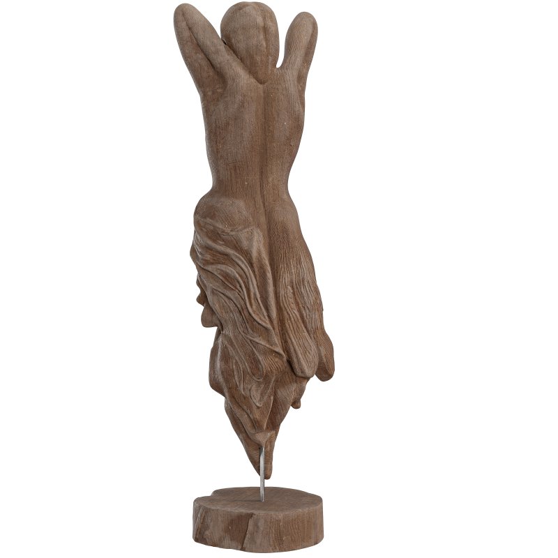 Wooden Woman Stand Statue - Image 3
