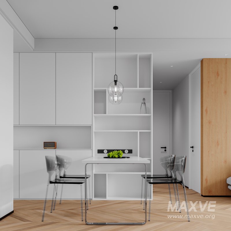 Modern living room and dining room interior scene - Image 4