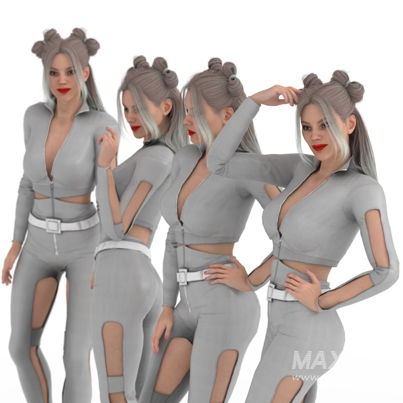 Cat Girl in 04 Poses - Image 2