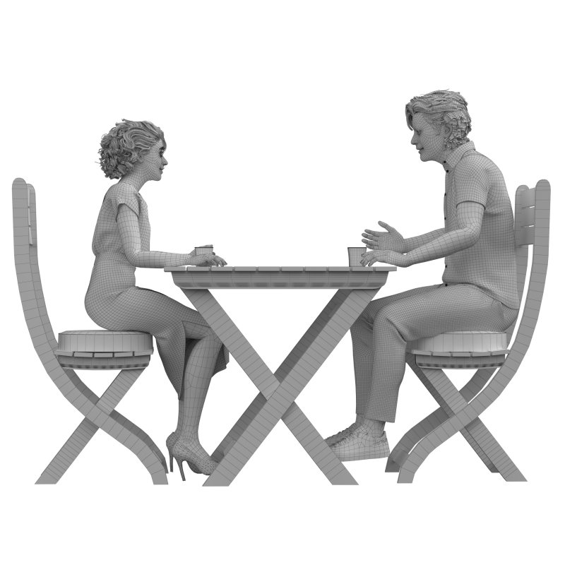 man and woman dining scene - Image 1